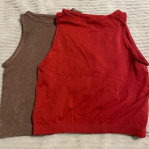 Free People Sparkling Metallic tank tops